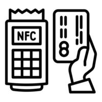Nfc payment machine icon, outline style vector