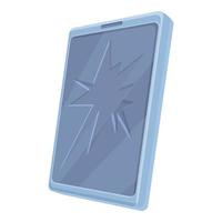 Cracked screen icon, cartoon style vector