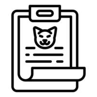 Pet clipboard icon, outline style vector