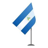 Nicaragua desktop flag icon cartoon vector. National day vector