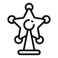 icono de juguete de árbol de estrella de navidad, estilo de esquema vector