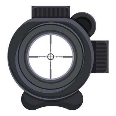 Sniper scope icon, cartoon style