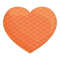 Heart knitting icon, cartoon style vector