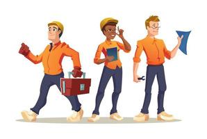 Construction workers builder, engineer or foreman vector
