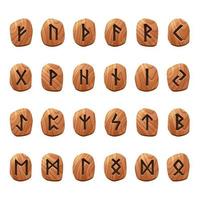 Set of game runes, nordic ancient alphabet, icons vector