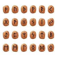 Set of game runes, nordic ancient alphabet, icons vector