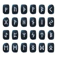 Set of onyx game runes, nordic ancient alphabet vector