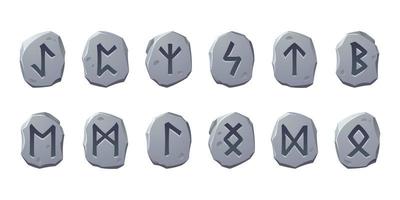 Rune stones with sacred glyphs for game design vector