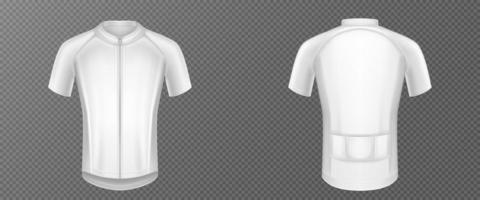 Cycling jersey, white bike t-shirt vector mockup