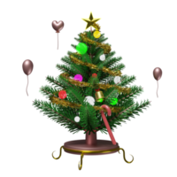 Christmas tree stage podium and ornaments, website or poster or Happiness cards, Christmas banner and festive New Year, 3d illustration or 3d render png