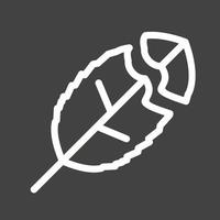 Broken Leaf Line Inverted Icon vector
