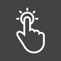 Click Line Inverted Icon vector