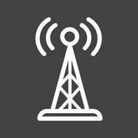 Signals Tower II Line Inverted Icon vector