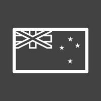 New Zealand Line Inverted Icon vector