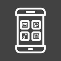 Multiple Apps Line Inverted Icon vector