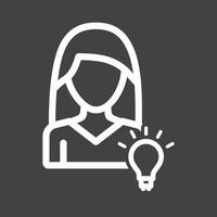 Woman Idea Line Inverted Icon vector