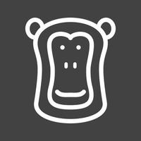 Baboon Face Line Inverted Icon vector
