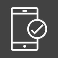 Valid Device Line Inverted Icon vector