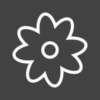 icono de línea de flor invertida vector
