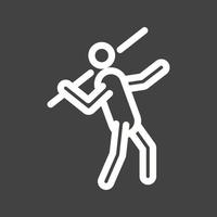 Javelin Throw Line Inverted Icon vector