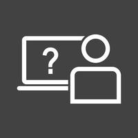 Online Questions Line Inverted Icon vector