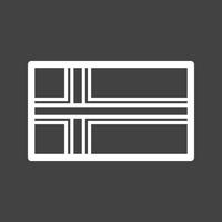 icono de línea invertida de noruega vector