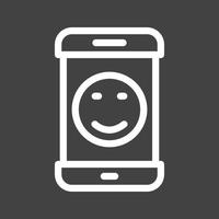 Happy Face Line Inverted Icon vector