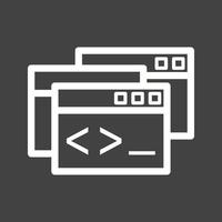 icono de línea de ventanas de programación invertida vector