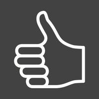 Thumbs Up Line Inverted Icon vector