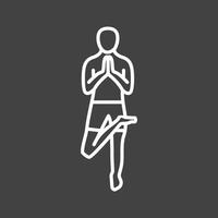 Tree Pose Right Line Inverted Icon vector