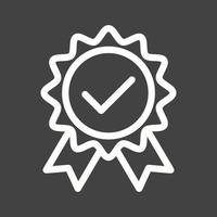 icono de línea invertida de calidad verificada vector