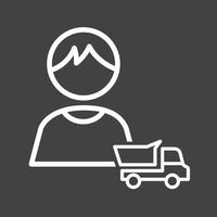 Playing with Truck Line Inverted Icon vector