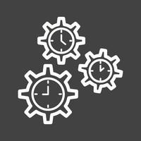 Time Management Line Inverted Icon vector