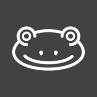 Frog Face Line Inverted Icon vector