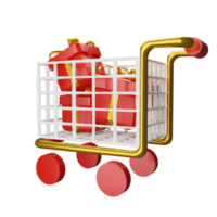shopping cart with gifts png
