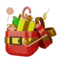 Überraschende rote Geschenkbox mit Weihnachtselement. png