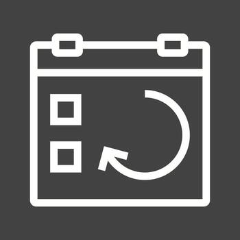 icono de línea de evento de sincronización invertida vector