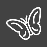 icono de línea de vuelo de mariposa invertida vector
