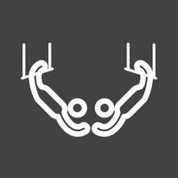 Two Persons Hanging Line Inverted Icon vector