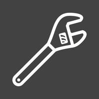 Monkey Wrench Line Inverted Icon vector