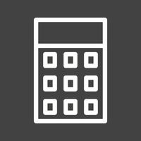 Calculator Line Inverted Icon vector