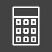 Calculator Line Inverted Icon vector