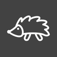 Hedgehog Line Inverted Icon vector