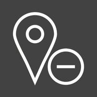 Delete Location Line Inverted Icon vector