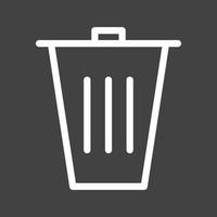 Trash Bin Line Inverted Icon vector