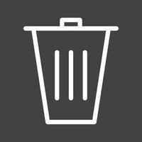 Trash Bin Line Inverted Icon vector