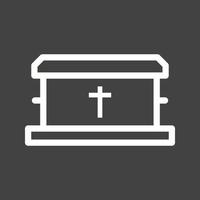 Coffin II Line Inverted Icon vector