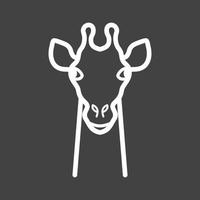 Giraffe Face Line Inverted Icon vector