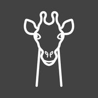 Giraffe Face Line Inverted Icon vector