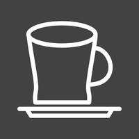 icono de línea de espresso invertida vector